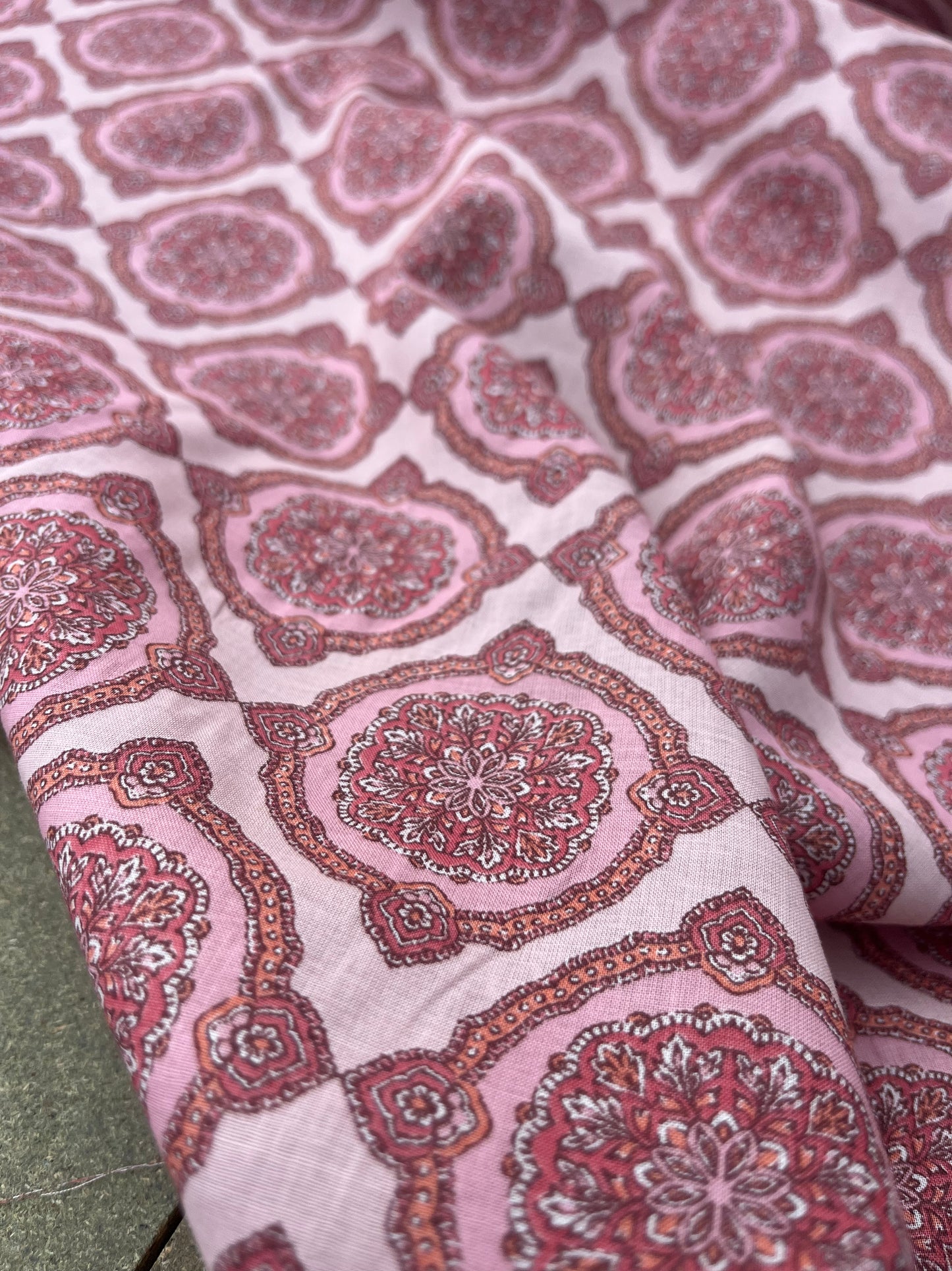 ROSARIO 018 cotton voile classy print dusty pink