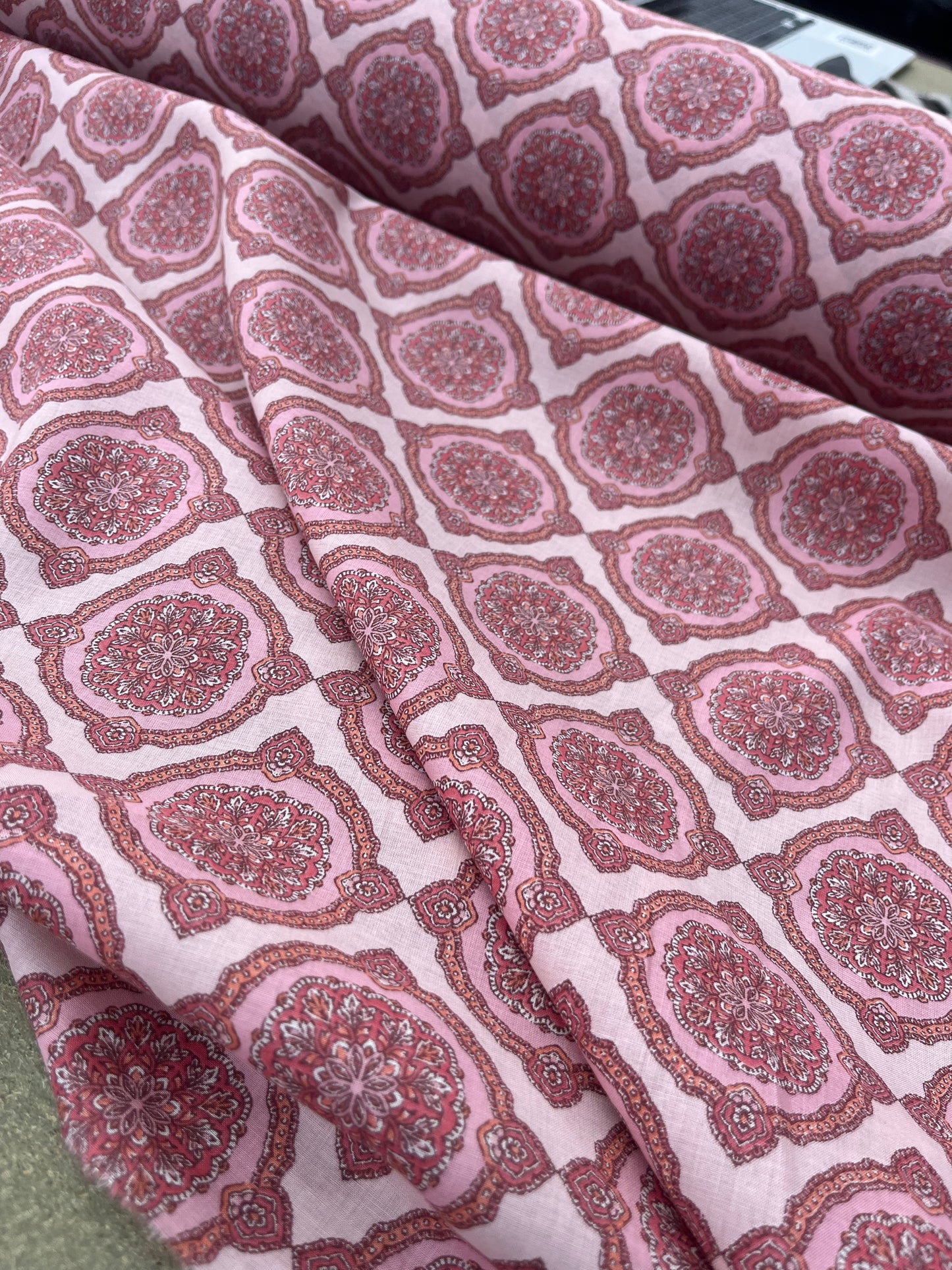 ROSARIO 018 cotton voile classy print dusty pink