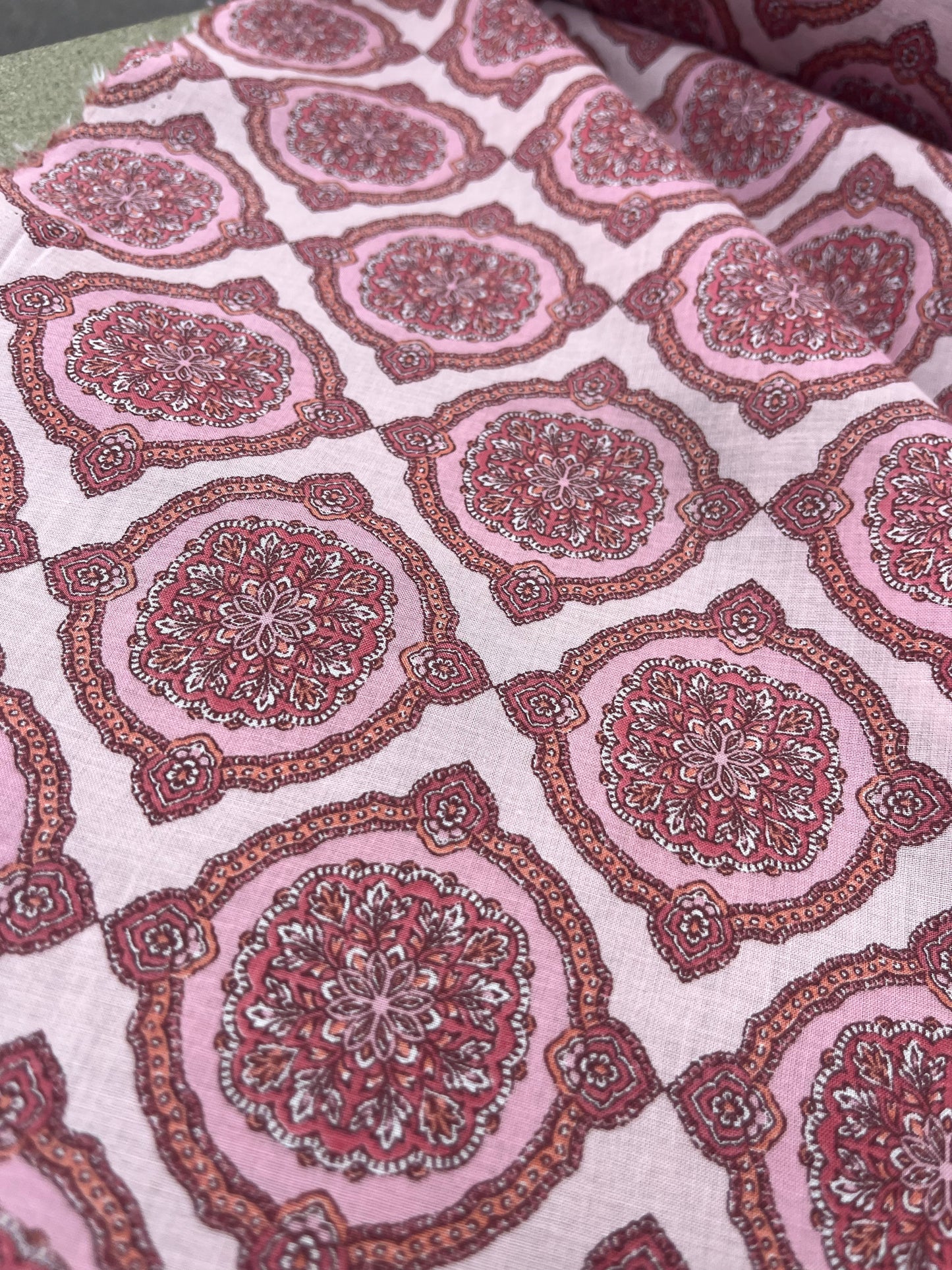 ROSARIO 018 cotton voile classy print dusty pink