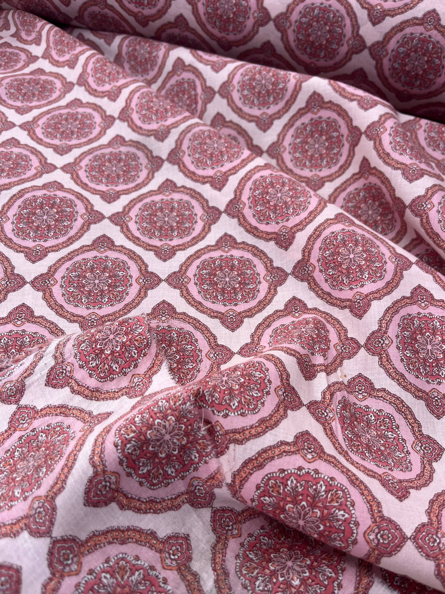ROSARIO 018 cotton voile classy print dusty pink