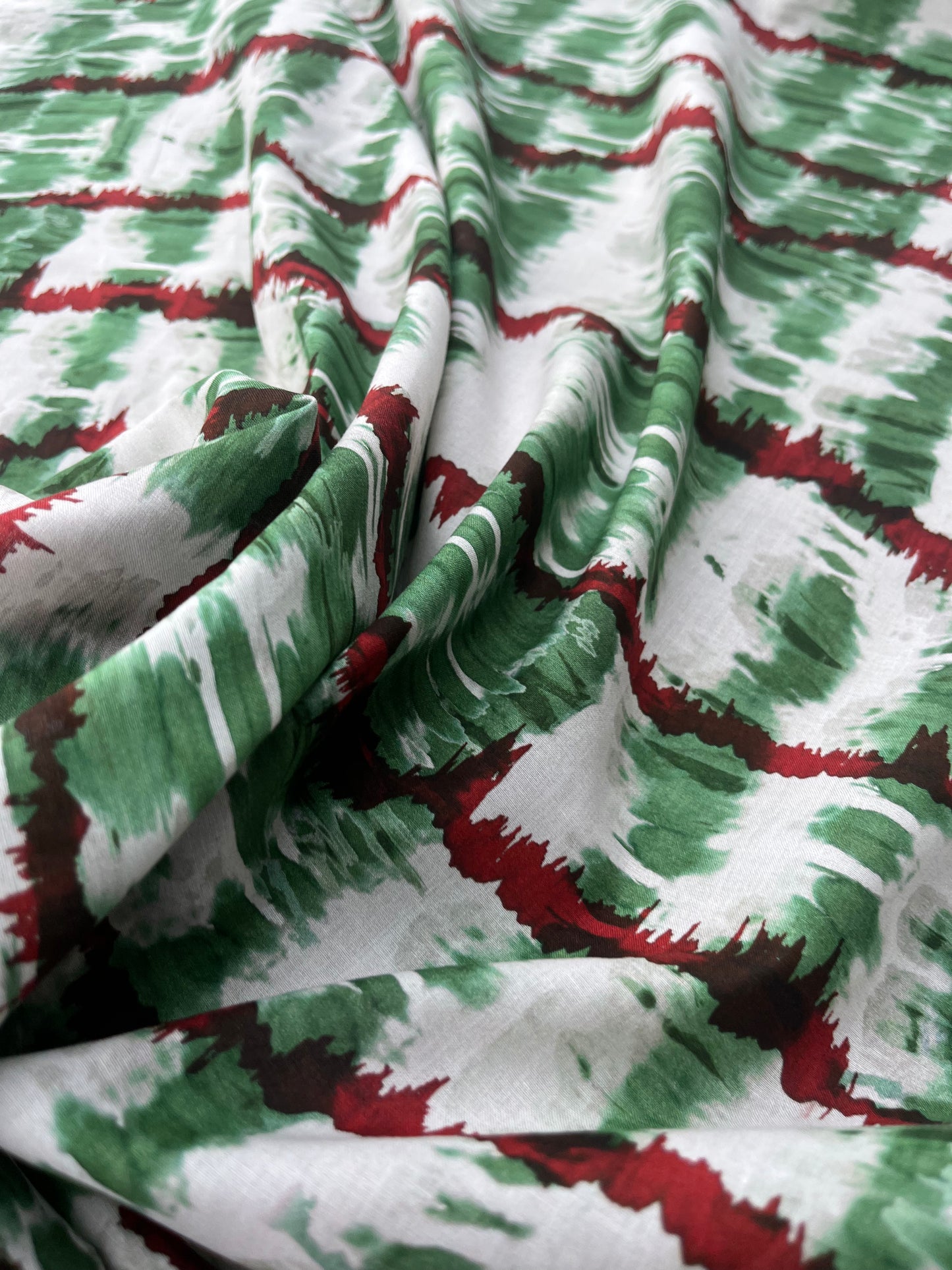 ROSARIO 019 cotton tie-dye green/red