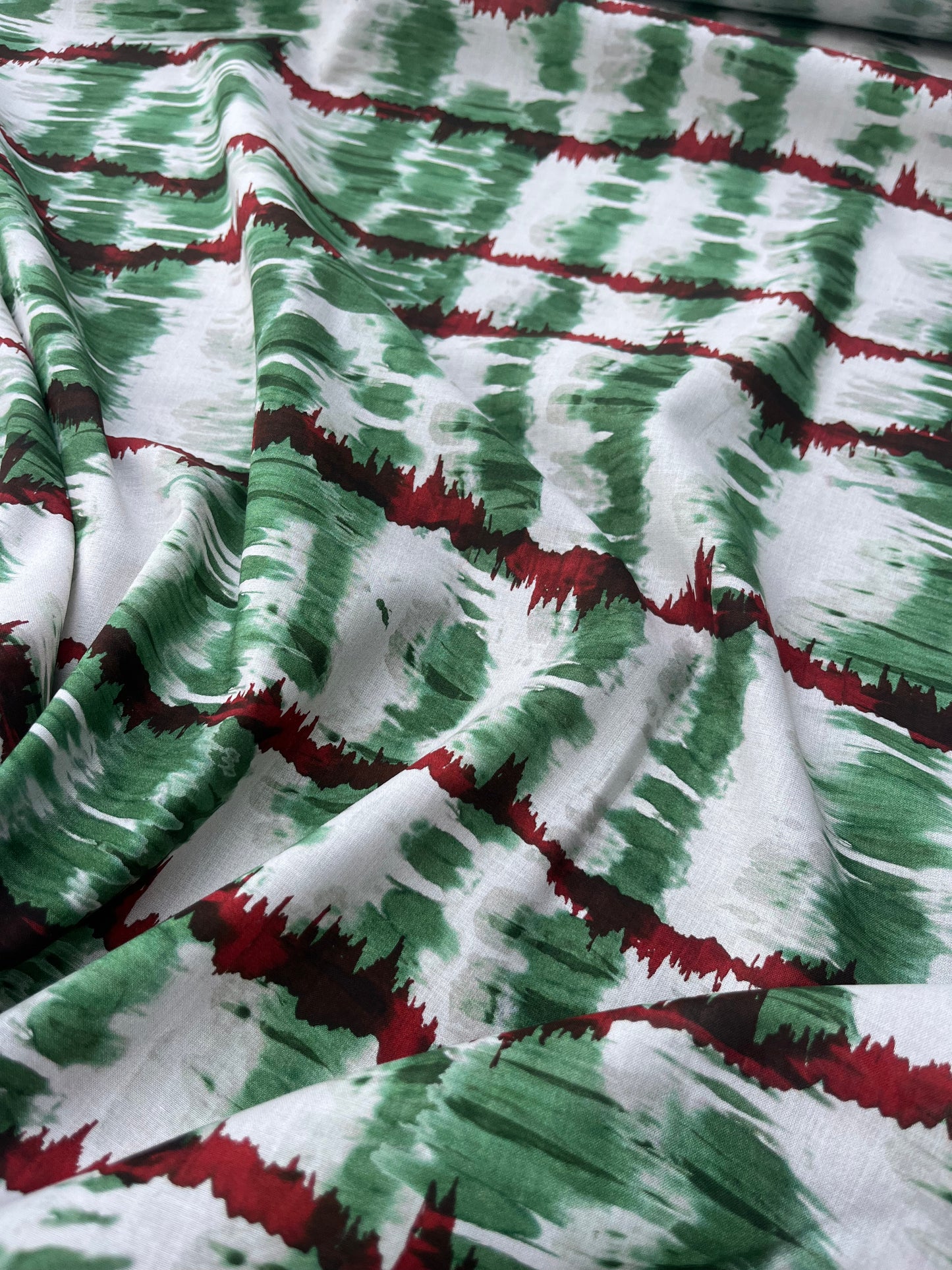 ROSARIO 019 cotton tie-dye green/red
