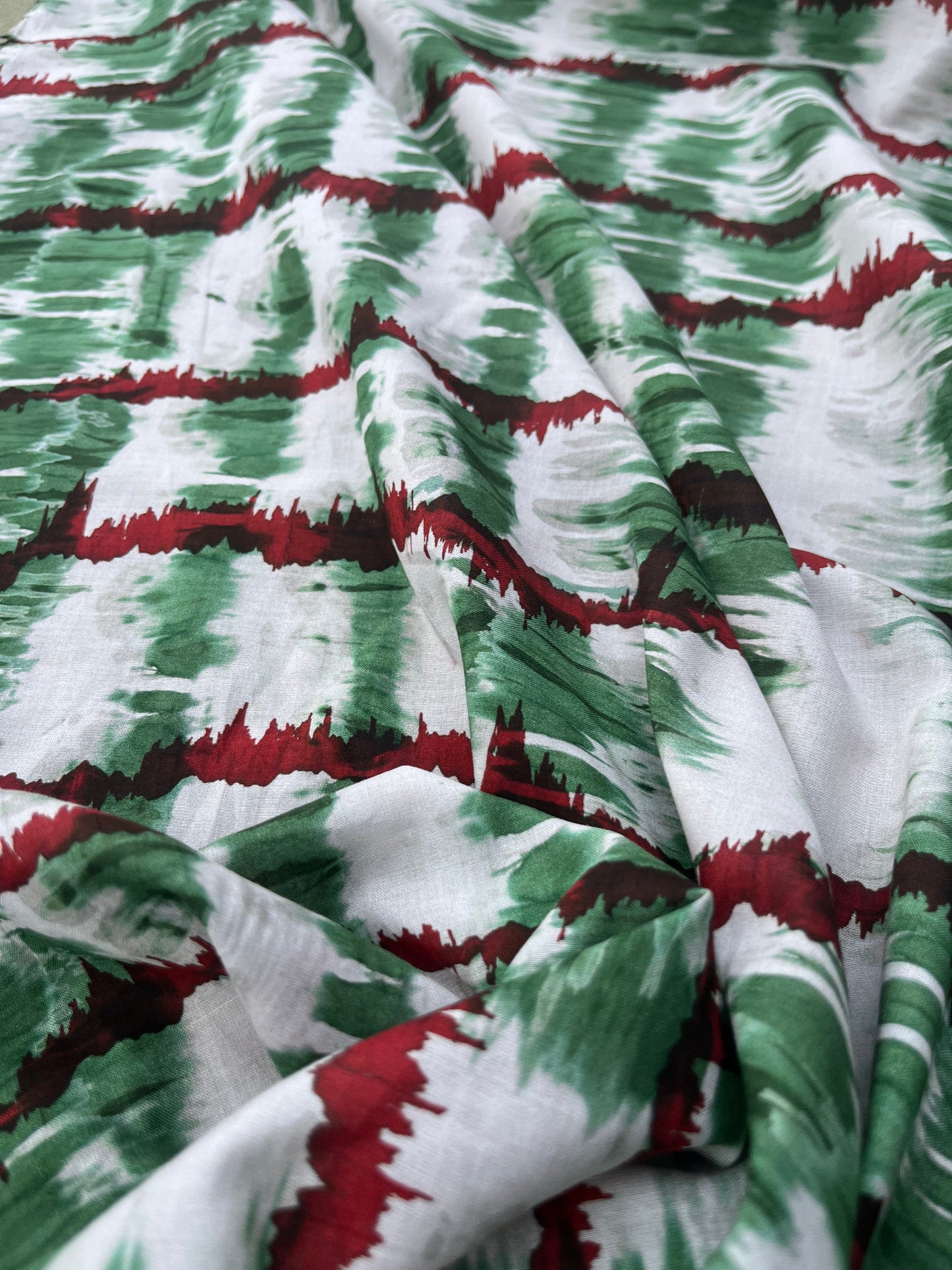 ROSARIO 019 cotton tie-dye green/red