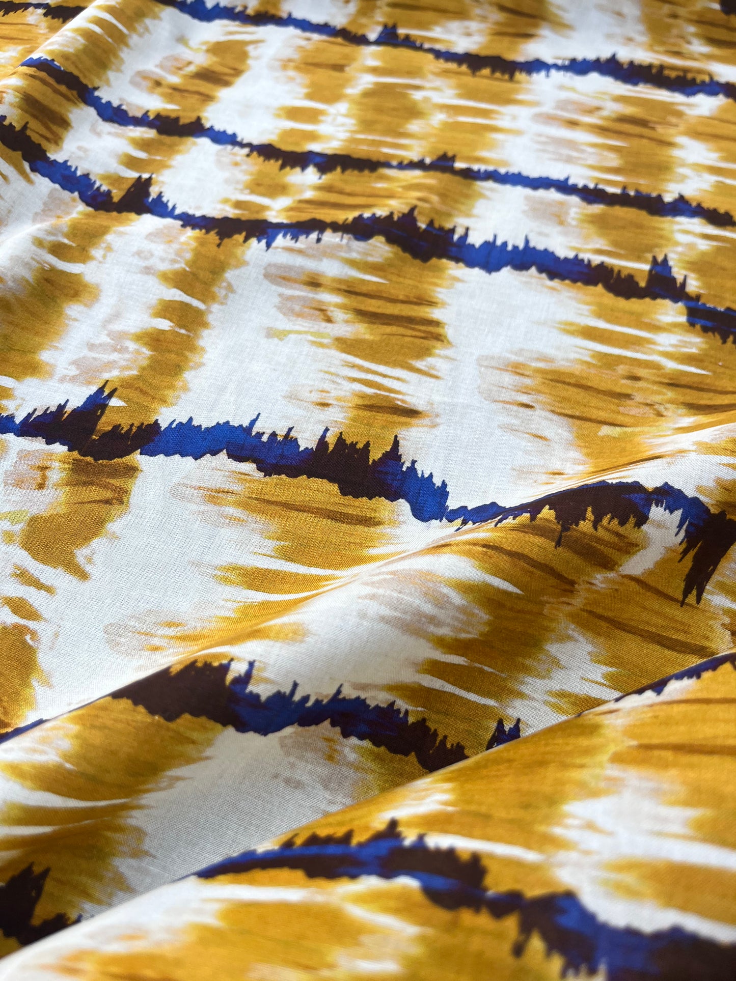 ROSARIO 020 cotton tie-dye yellow/blue
