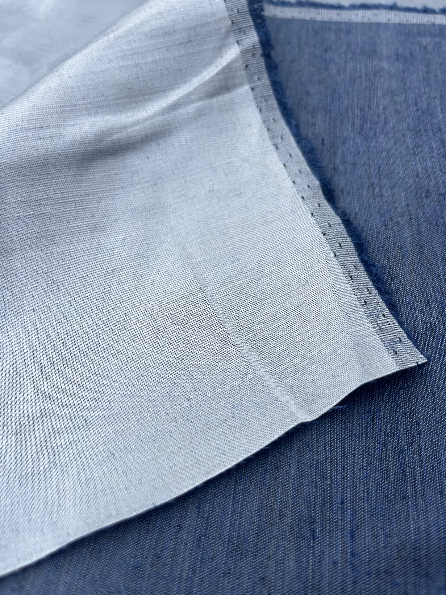 ROSARIO 022 Linen/silk shantung washed indigo