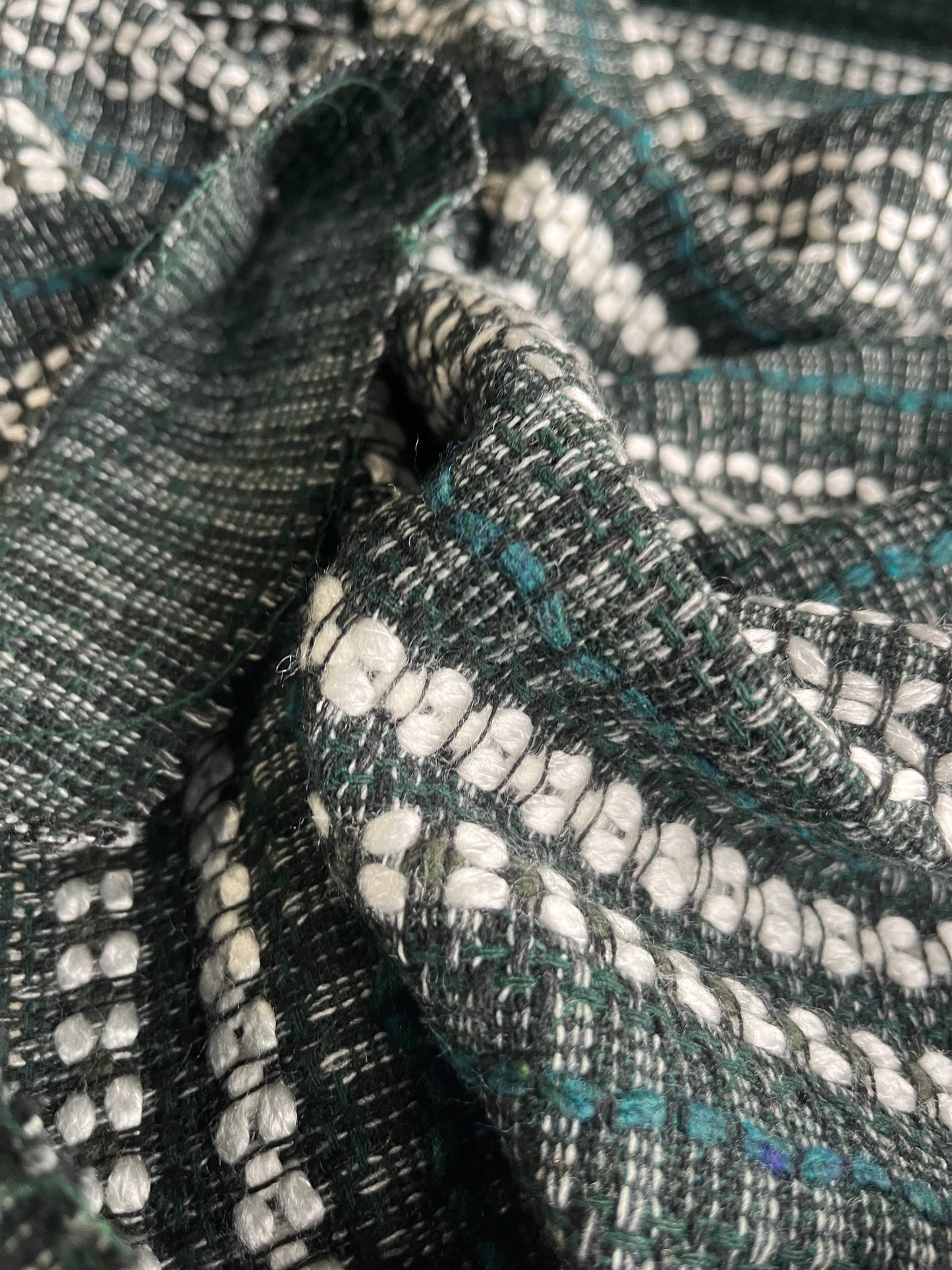 BASILE 009 heavy wool tweed green/ecru