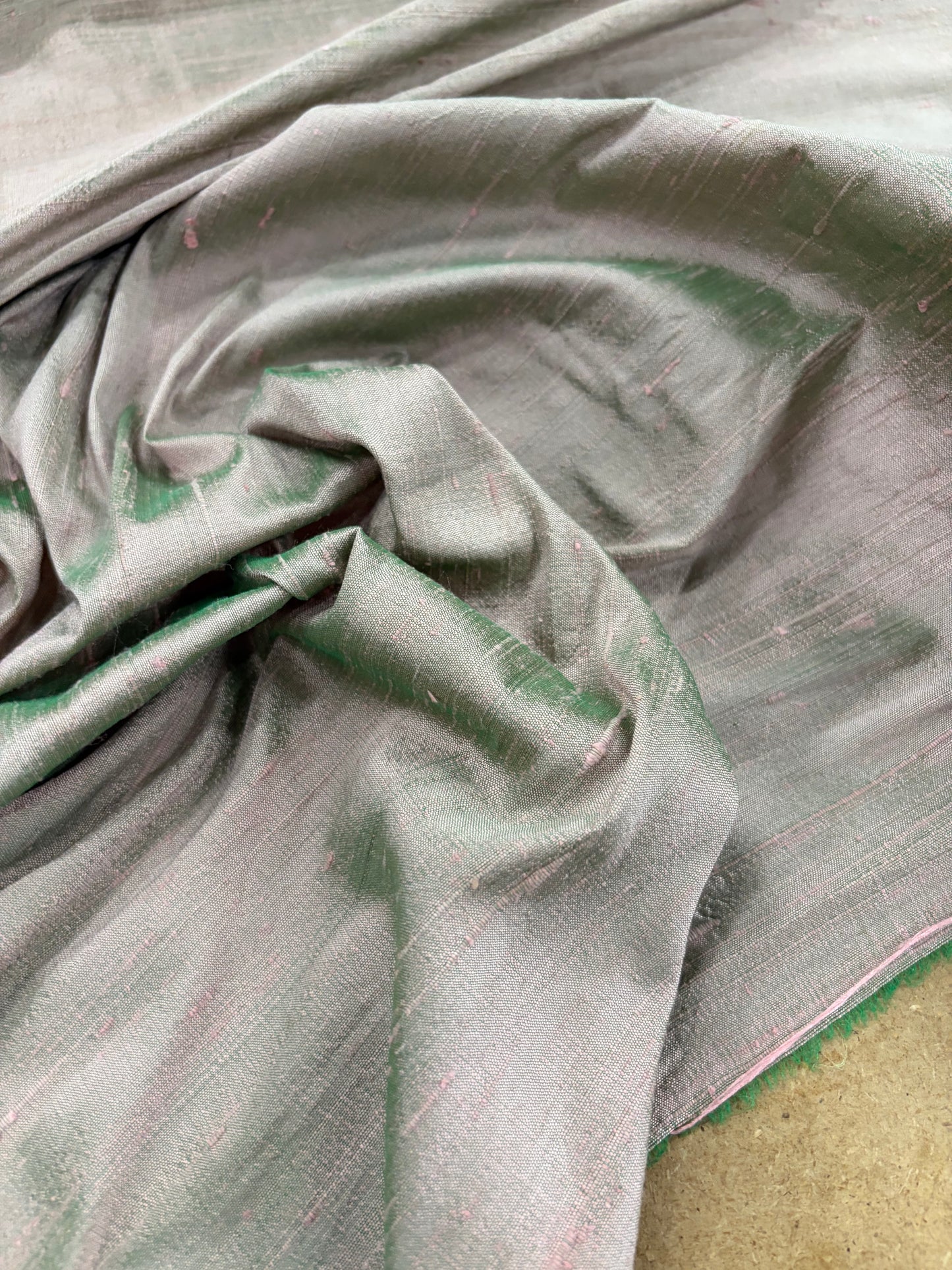 PRINCIPESSA 009 olive silk shantung