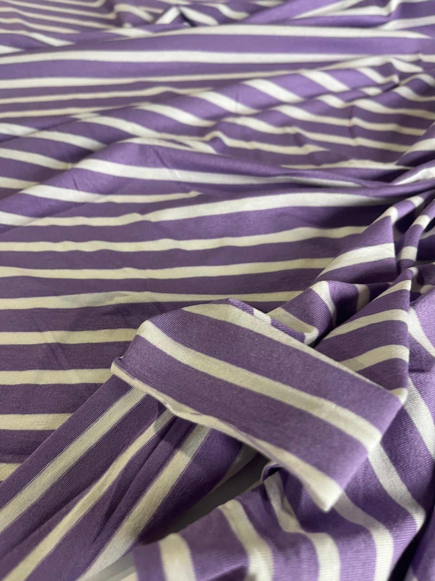 BASILE 025 viscose jersey stripes white/mauve