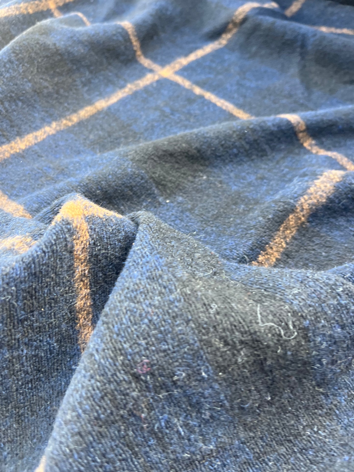 ROSARIO 039 heavy wool jersey check navy/camel