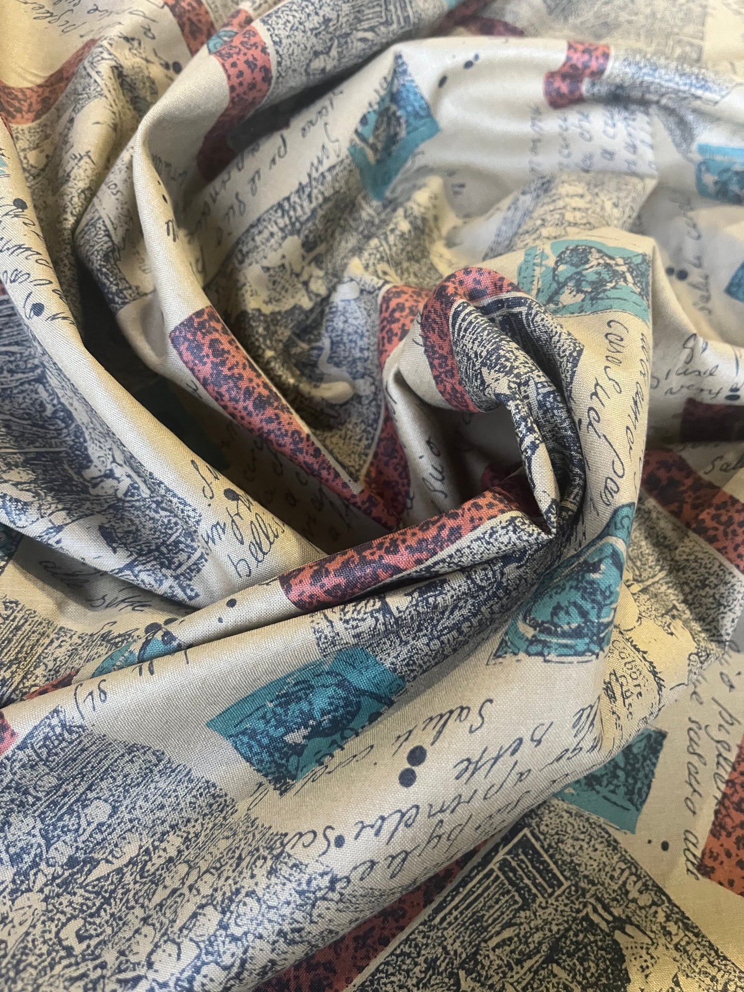 CARLA 005 viscose patchwork print camel ground