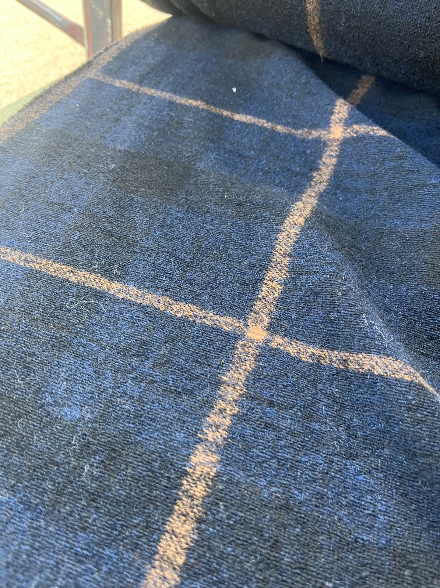 ROSARIO 039 heavy wool jersey check navy/camel
