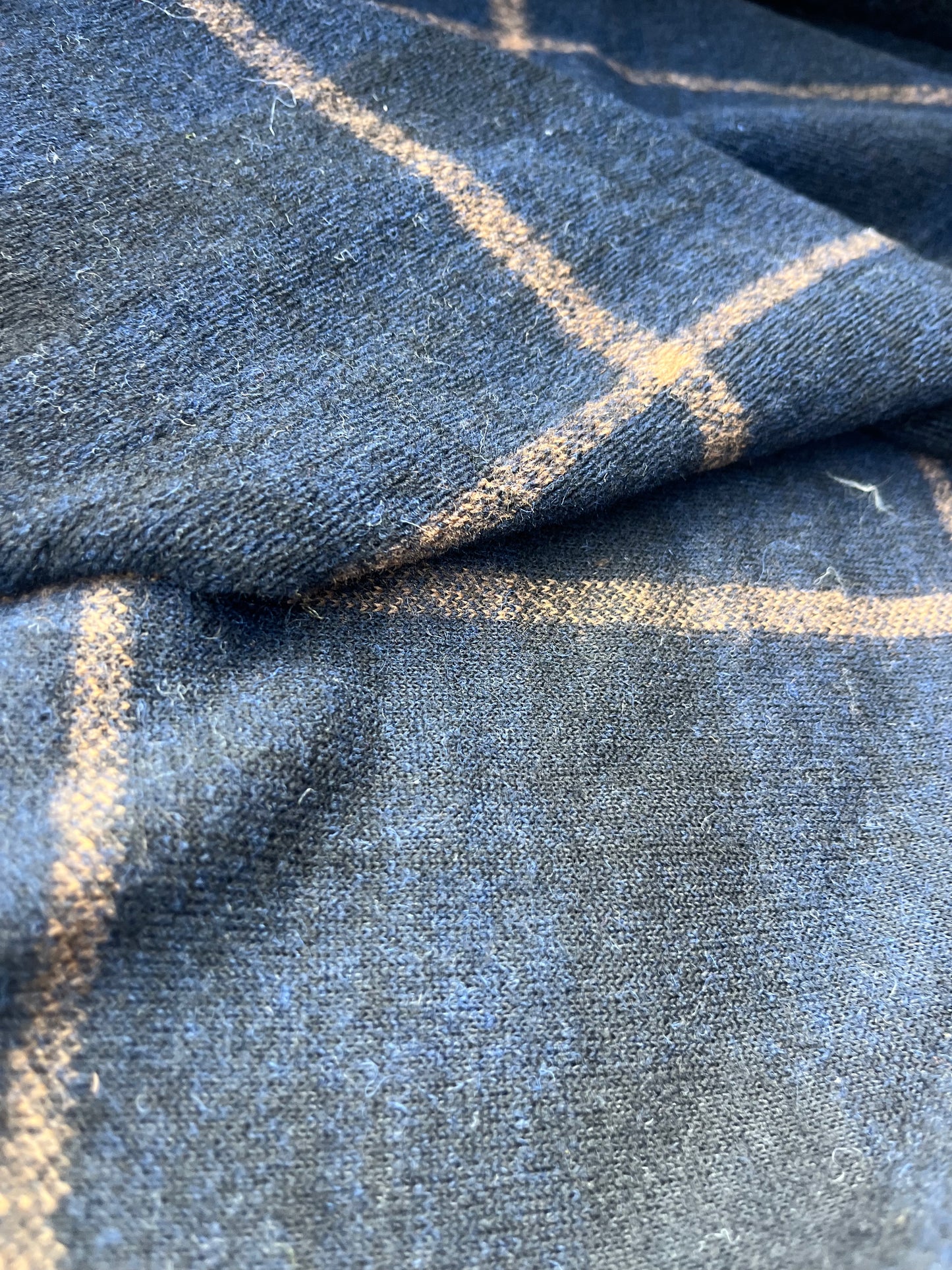 ROSARIO 039 heavy wool jersey check navy/camel
