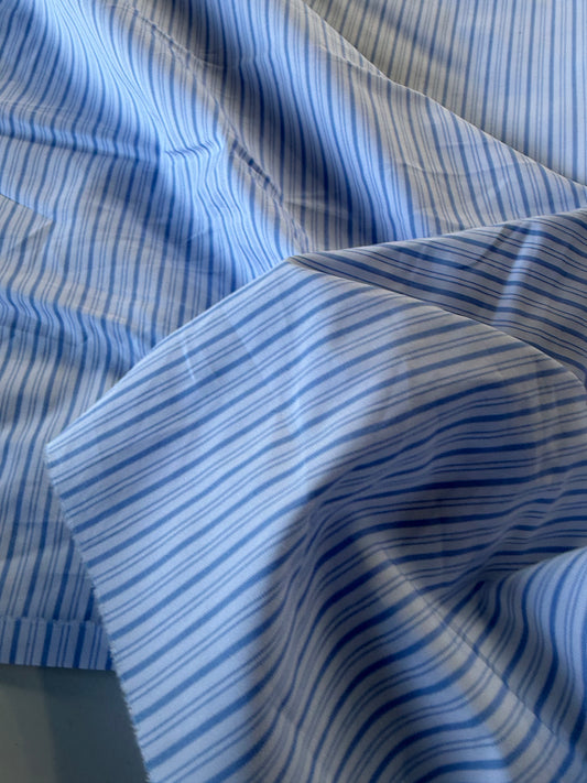 PIERROT 029 colourwoven cotton stripes light blue