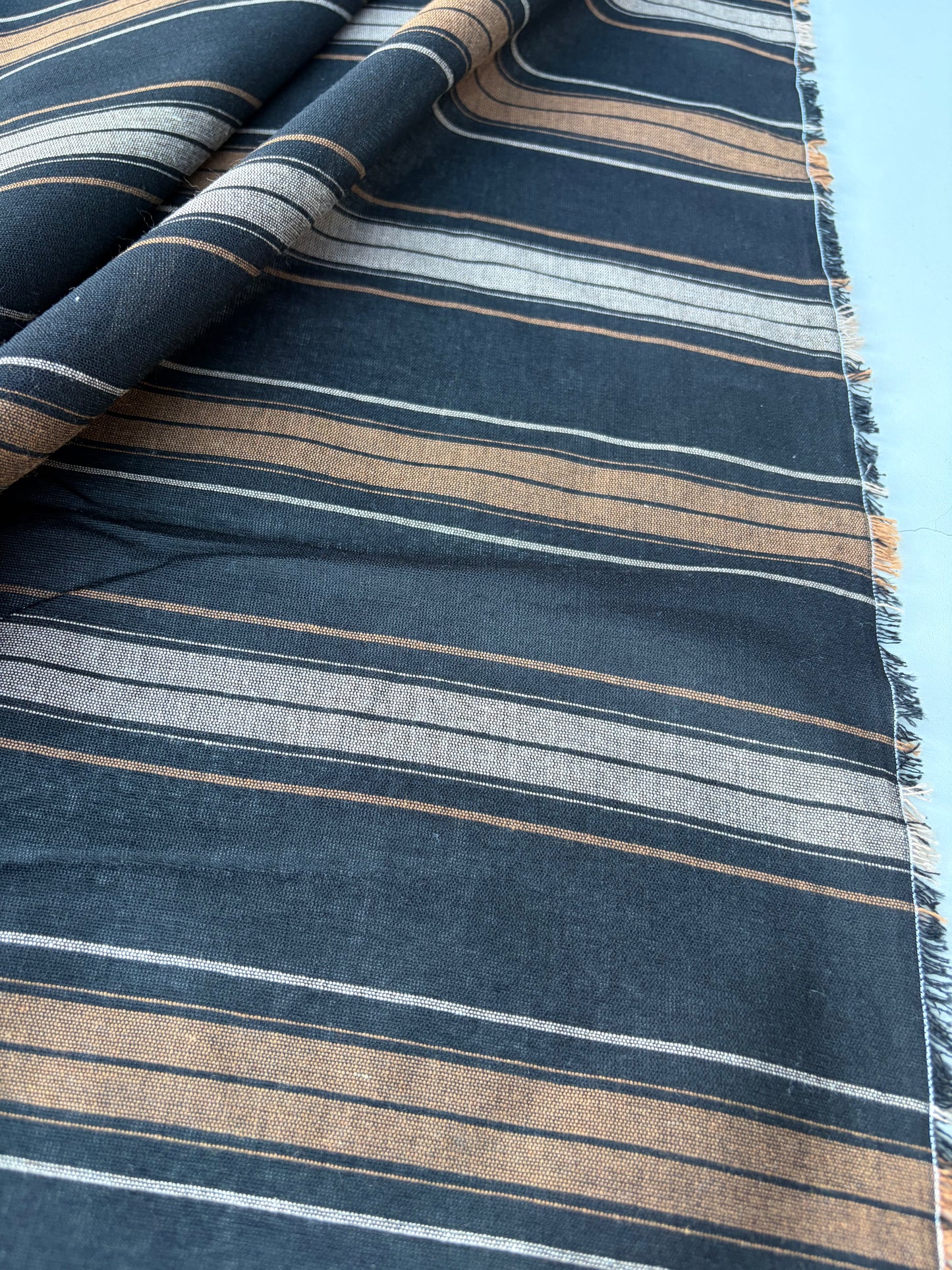 MOLKO 019 brown/black cotton jacquard stripes