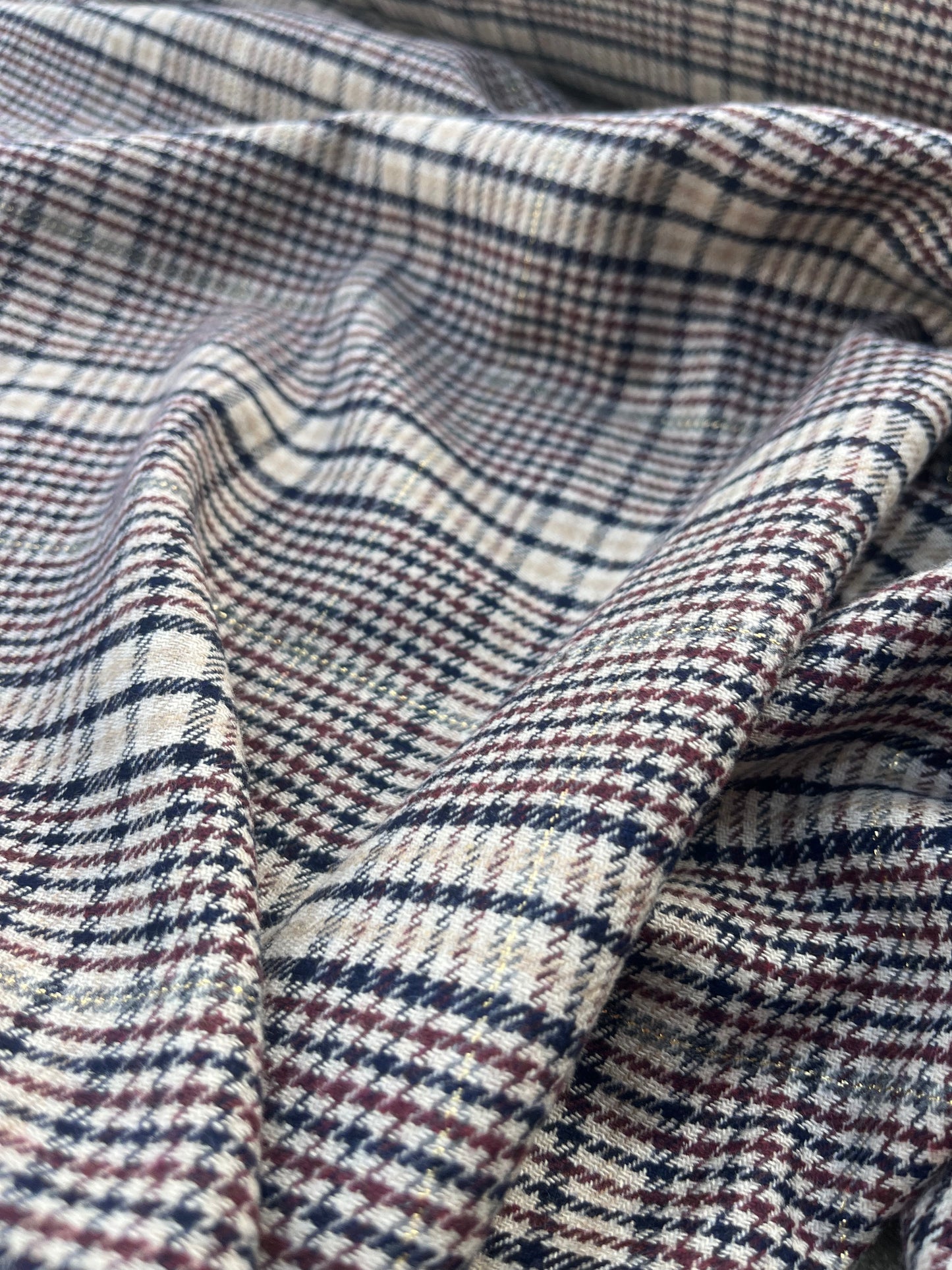 ROSARIO 043 Wool check with lurex accent
