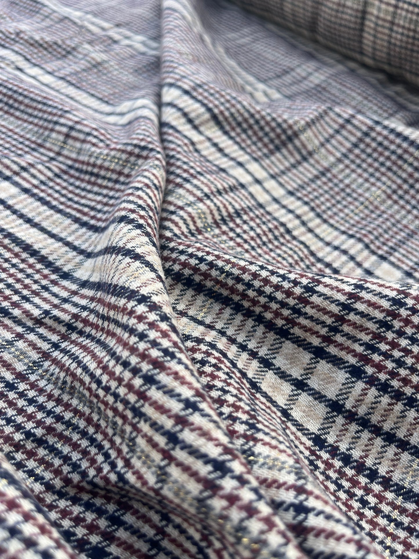 ROSARIO 043 Wool check with lurex accent