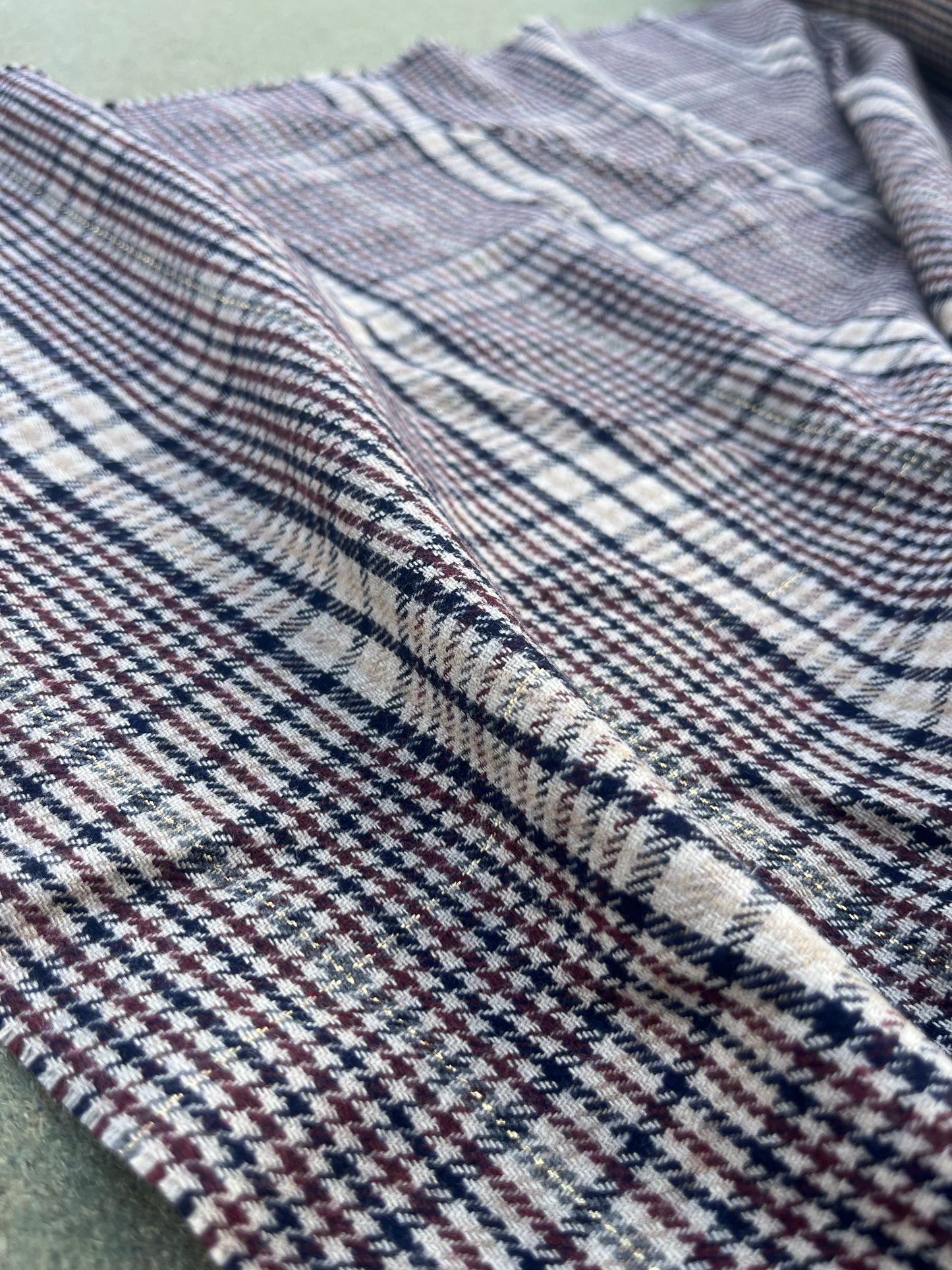 ROSARIO 043 Wool check with lurex accent
