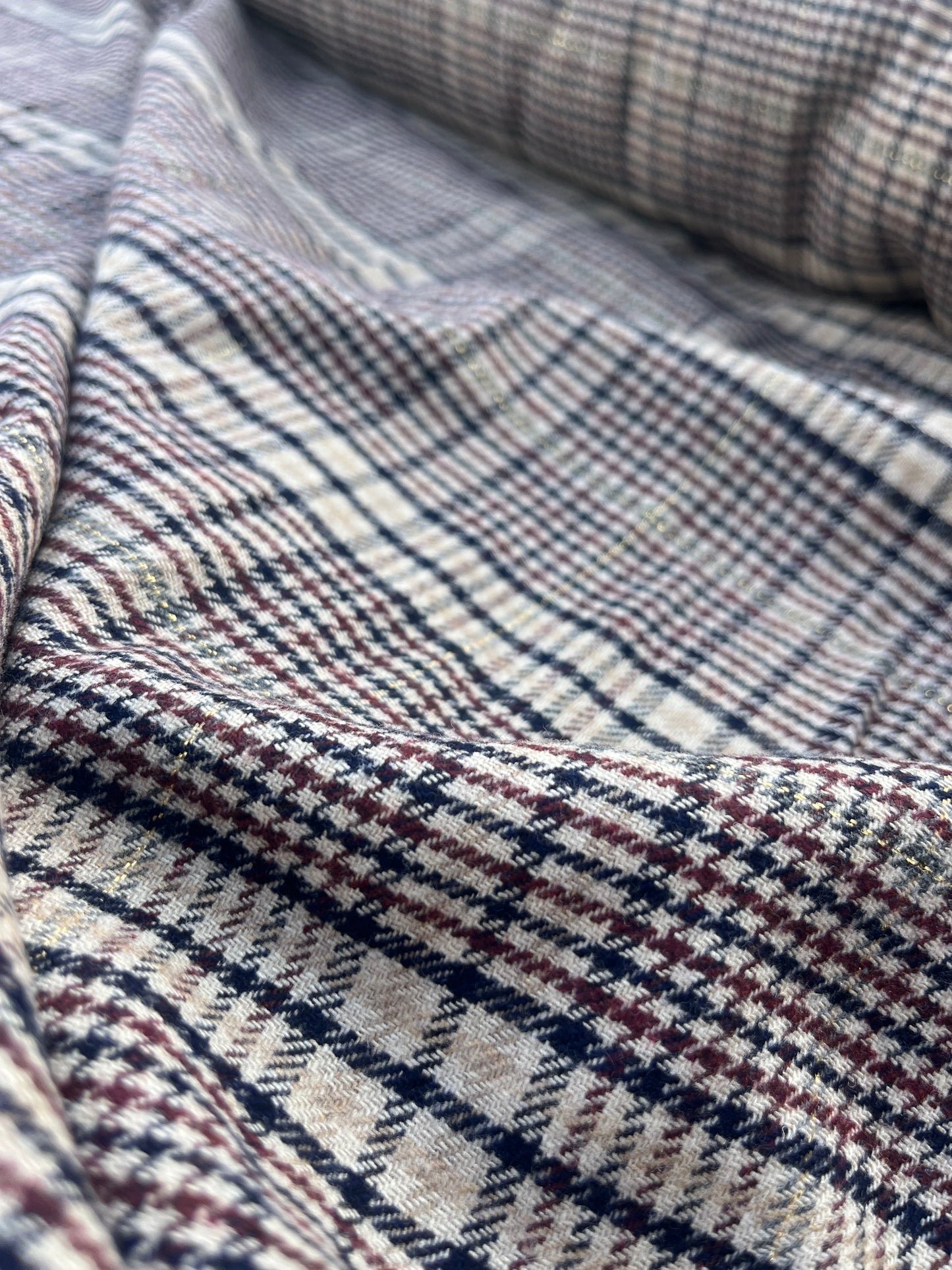 ROSARIO 043 Wool check with lurex accent