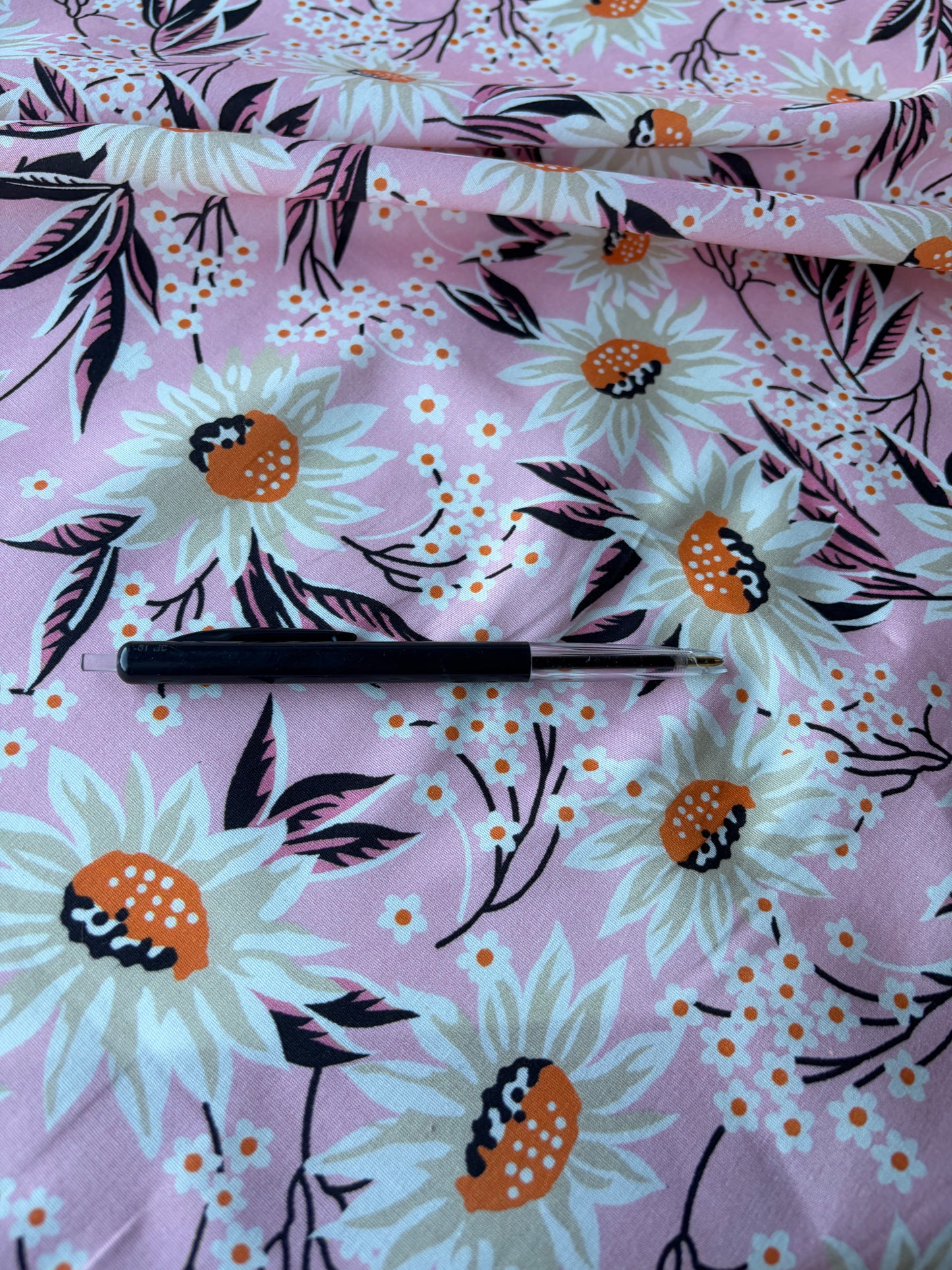 PC COMO 006 cotton poplin stretch pink flowers