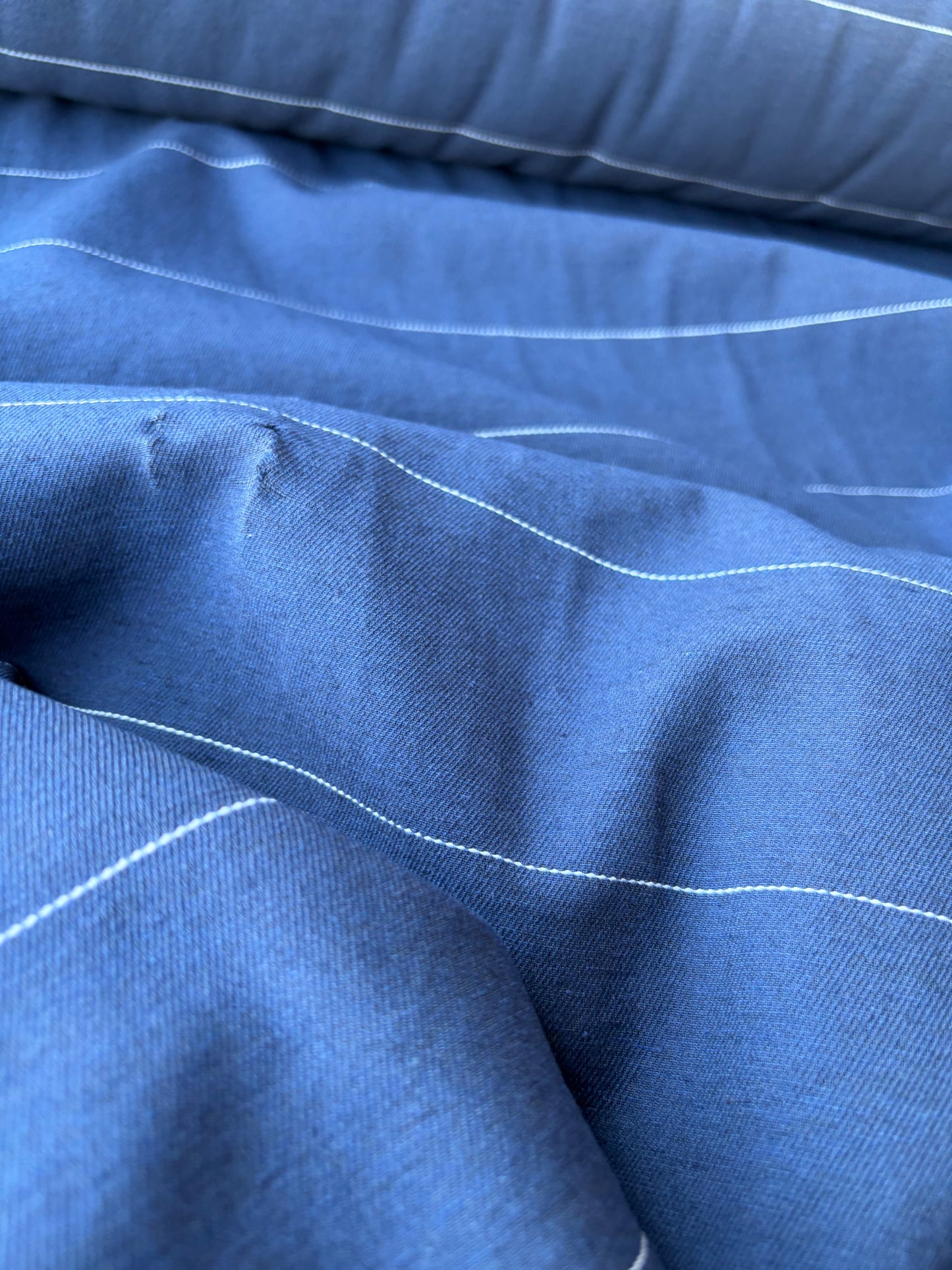 MOE 002 indigo pinstripe midweight cotton