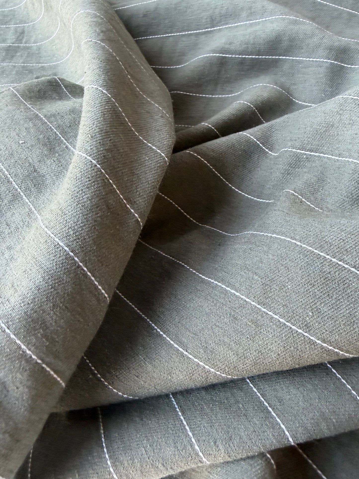 MOE 005 khaky small pinstripe midweight cotton