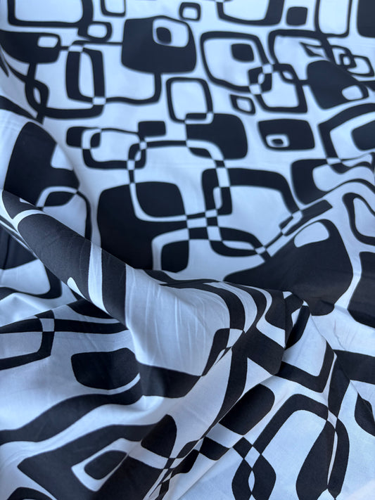 COMO 023 cotton papertouch chocolate/white print