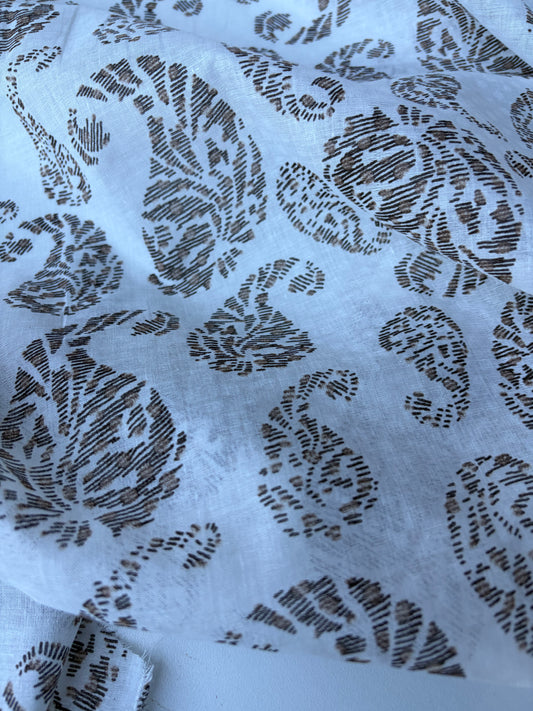 COMO 024 cotton voile brown cashemere print