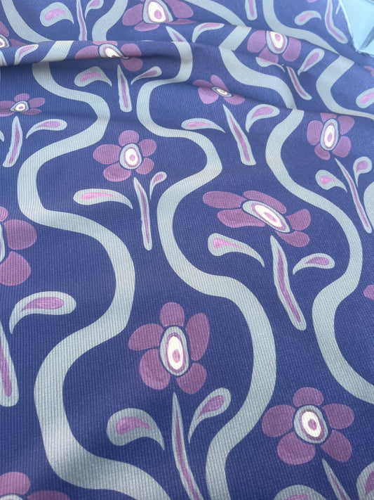 DONDP 1015 ribstop bi-stretch with flowers