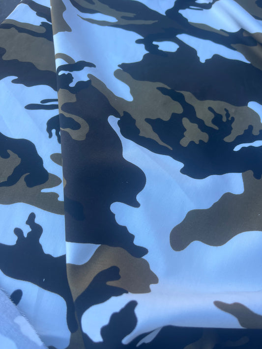 DONDP 1020 heavy cotton satin camouflage print