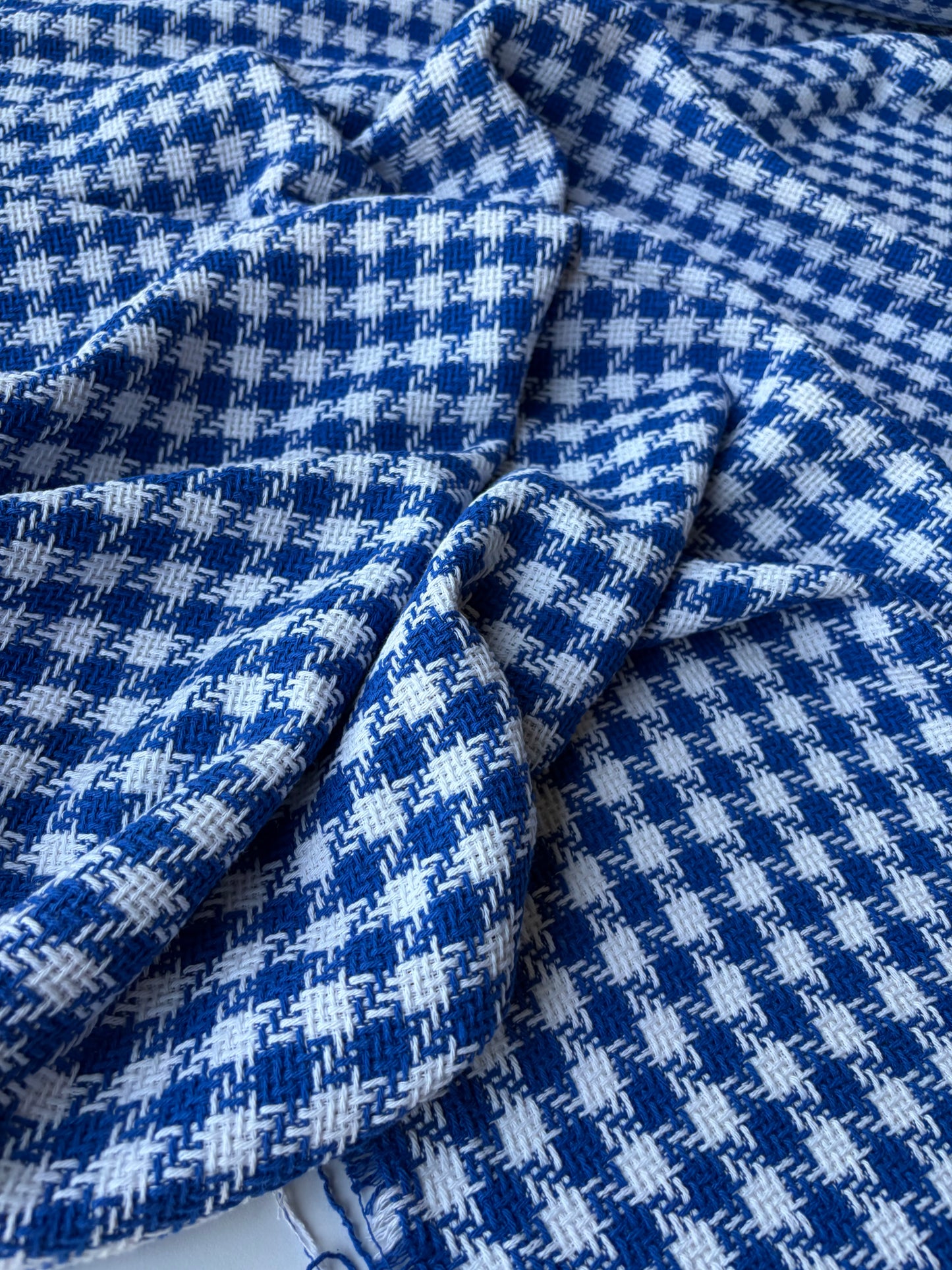 MOE 020 cobalt/white checkered heavy cotton tweed Ch*nel style