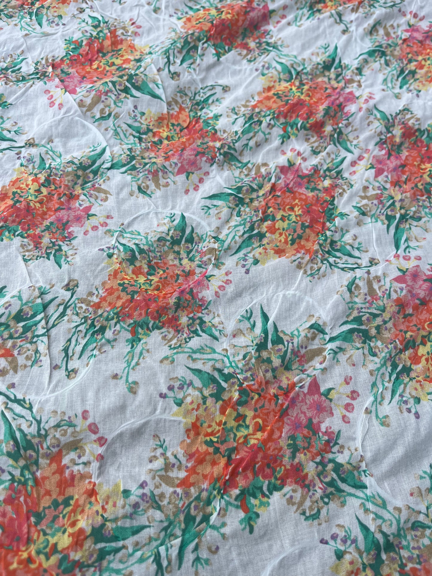 LUNA 015 light jacquard cotton/silk pink flowerprint