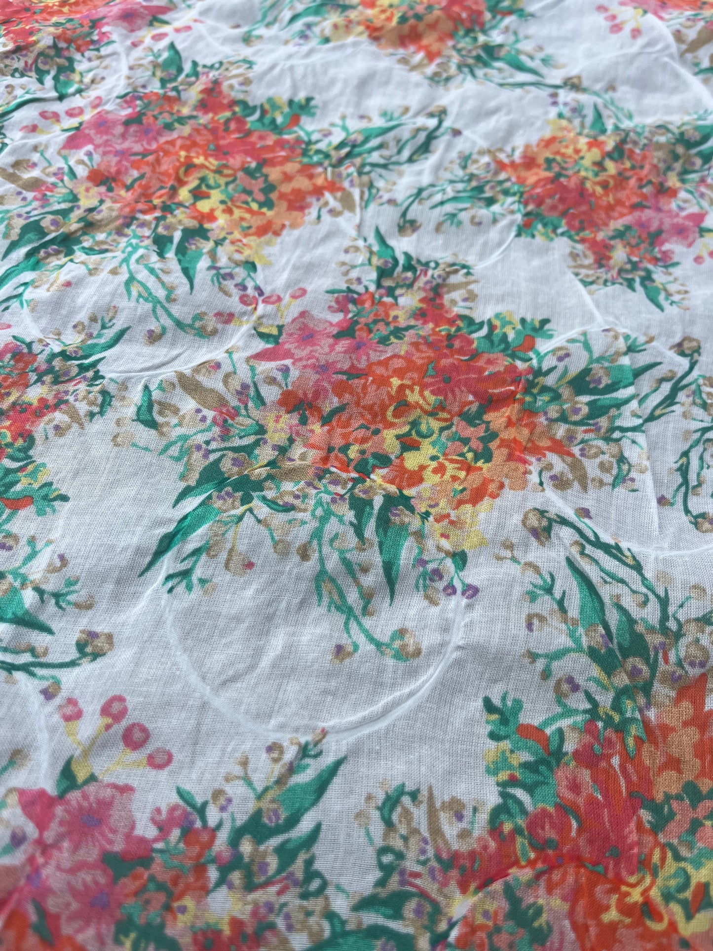 LUNA 015 light jacquard cotton/silk pink flowerprint
