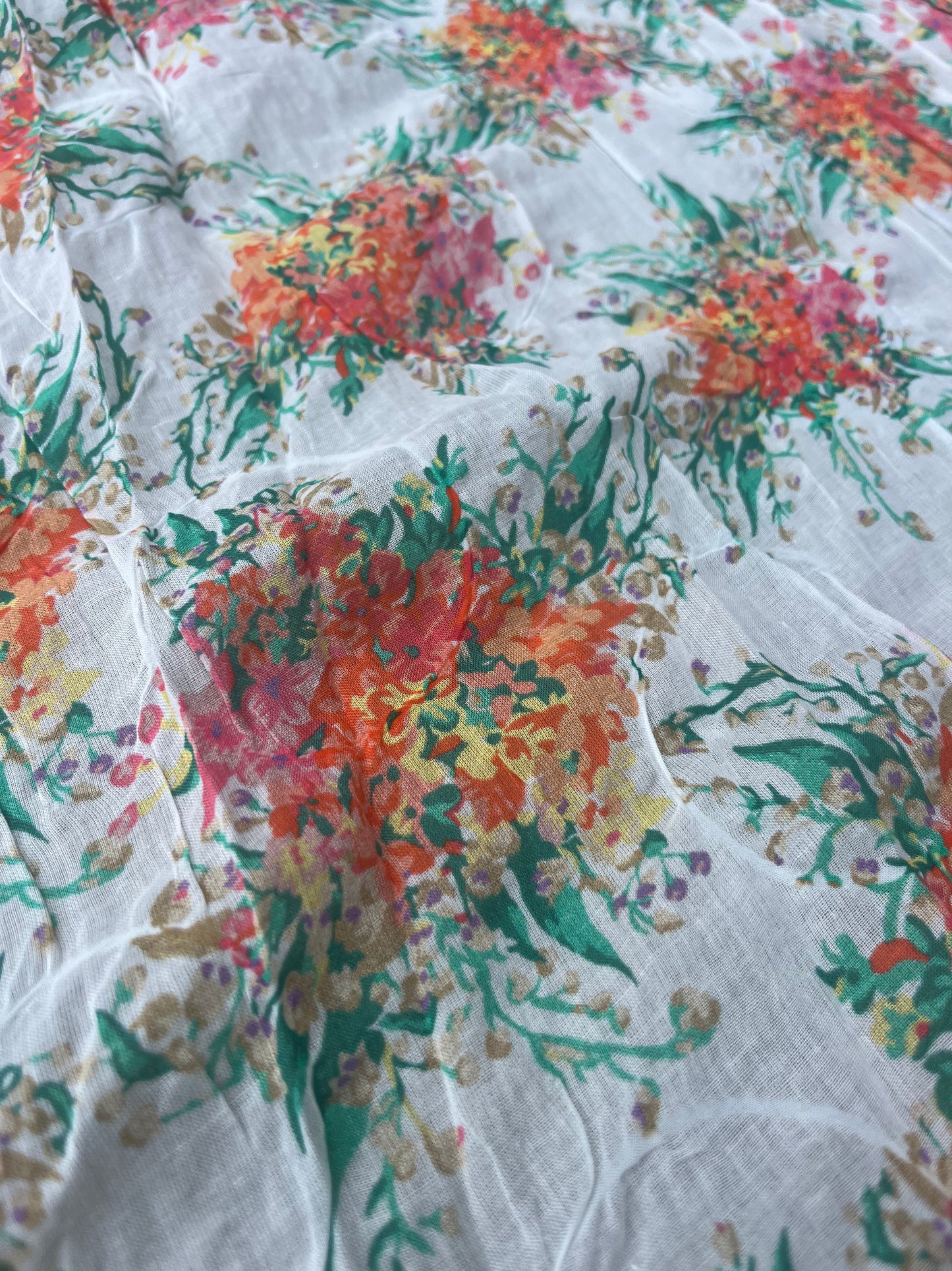 LUNA 015 light jacquard cotton/silk pink flowerprint