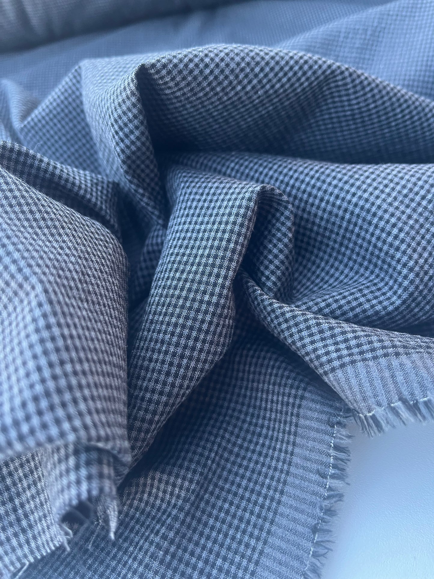 DONDP 1035 cotton stretch check grey/black