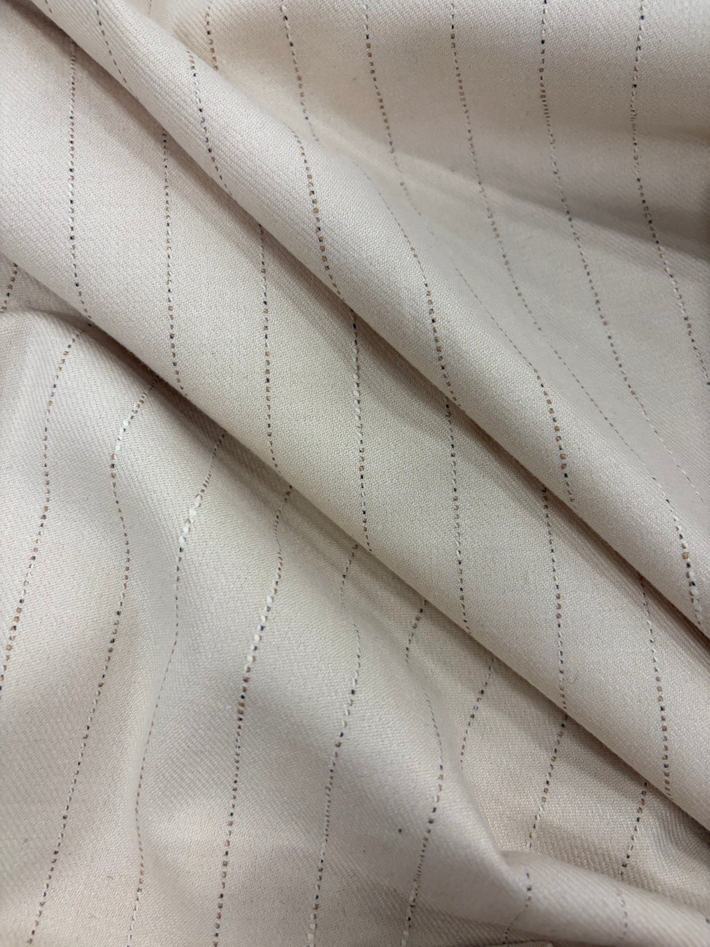 HAGRID 009 ecru striped stretch suiting fabric
