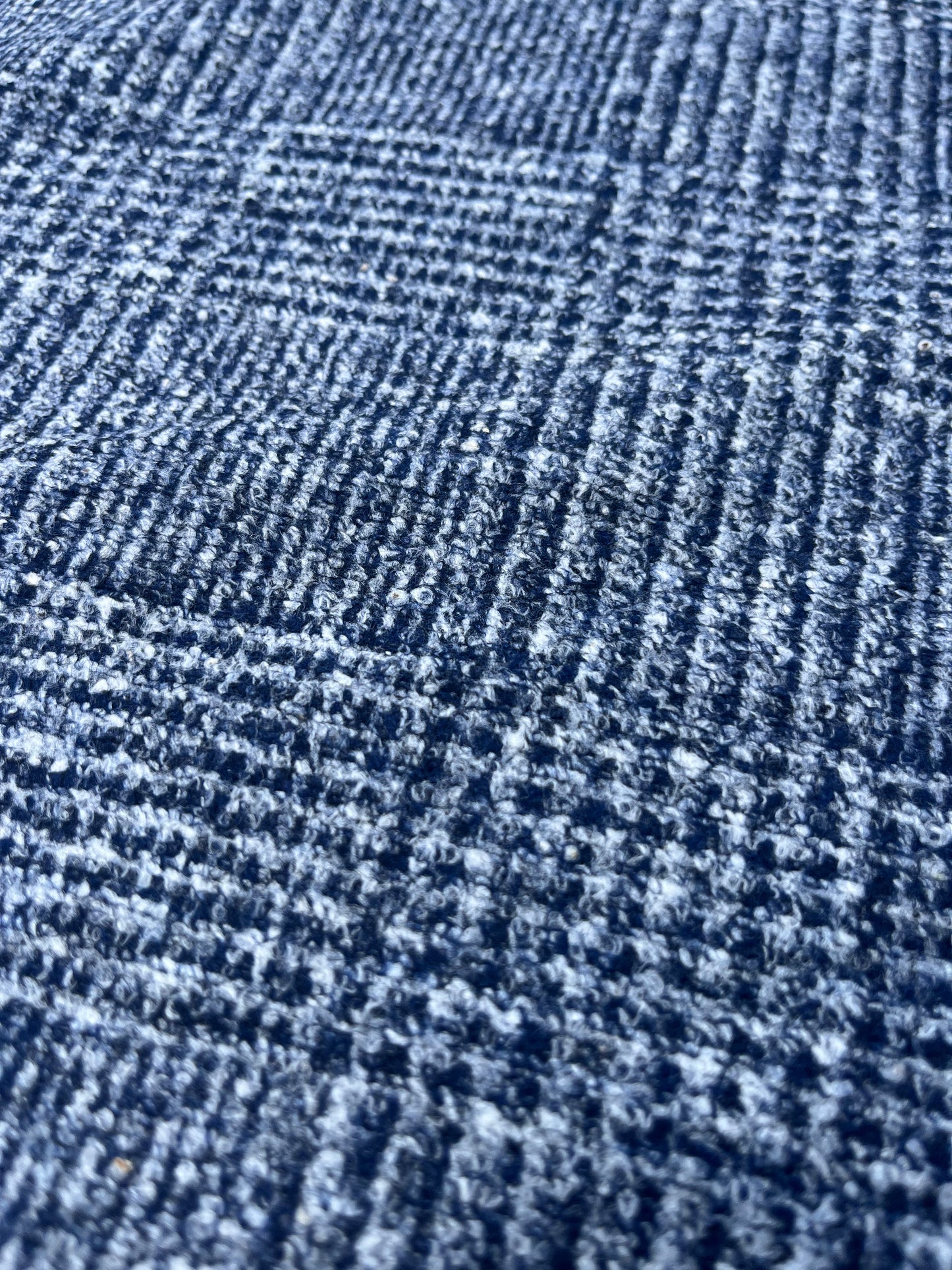 WOOLY 001 Wool jersey small check navy/grey