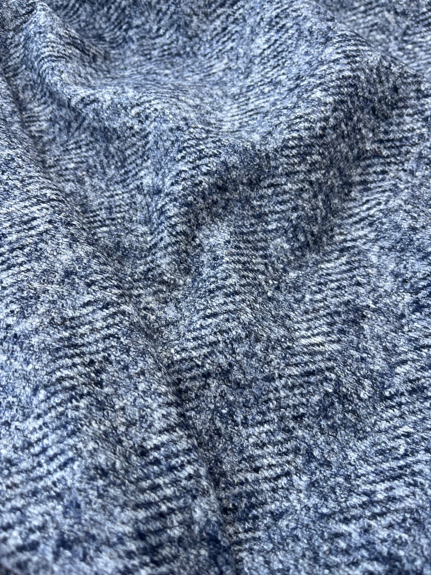 WOOLY 002 Wool jersey small chevron navy/grey