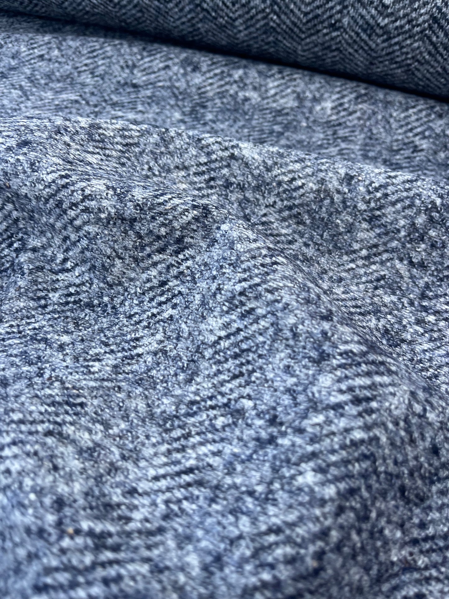 WOOLY 002 Wool jersey small chevron navy/grey