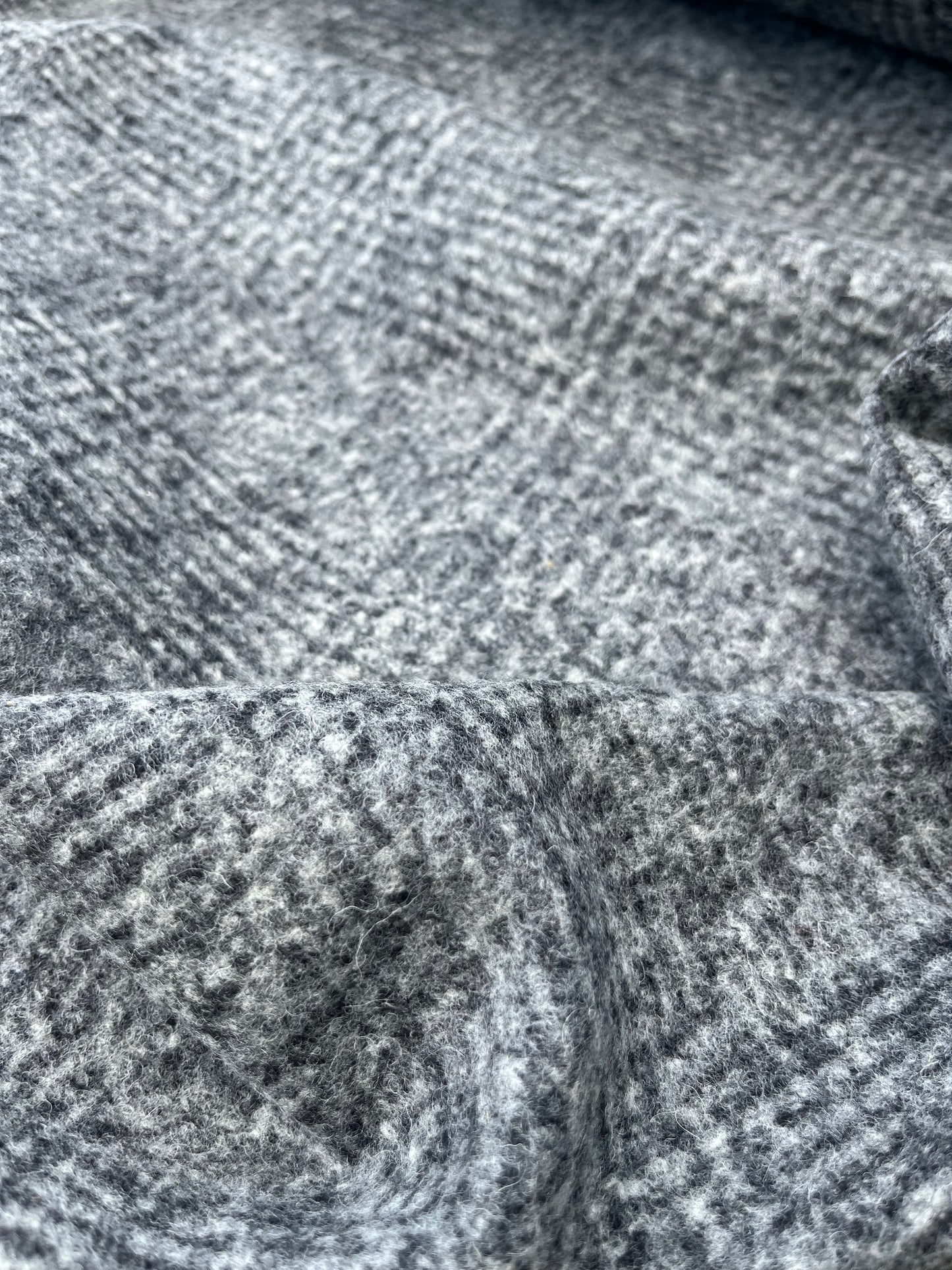 WOOLY 005 heavy boiled wool Prince of Wales antracite/grey