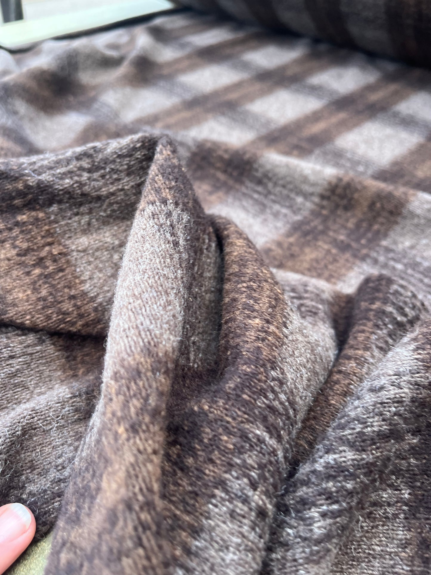 WOOLY 006 heavy wool check brown/black