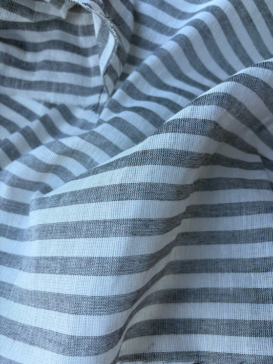 JOS 031 cotton linen stripes black/naturel