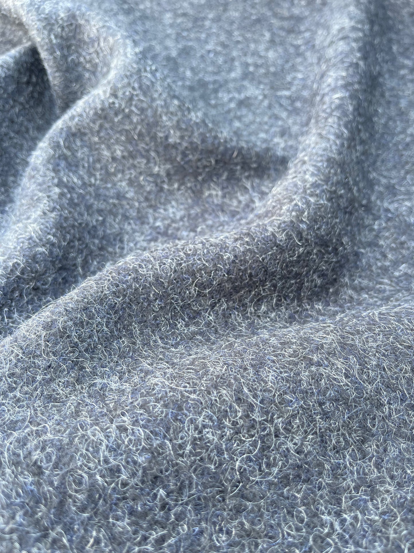 WOOLY 008 wool mohair coat fabric grey anthracite