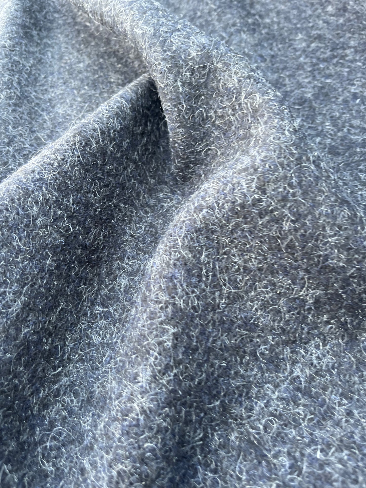 WOOLY 008 wool mohair coat fabric grey anthracite