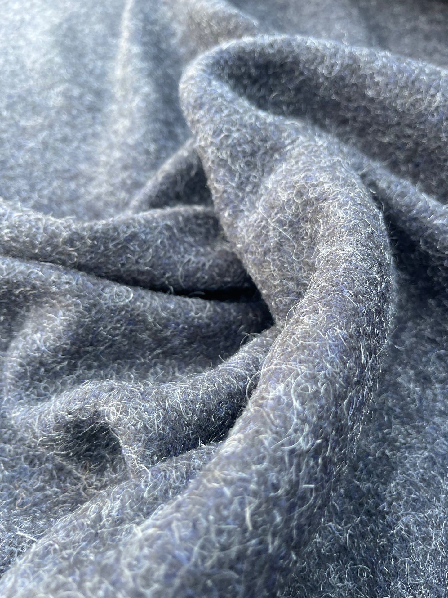 WOOLY 008 wool mohair coat fabric grey anthracite
