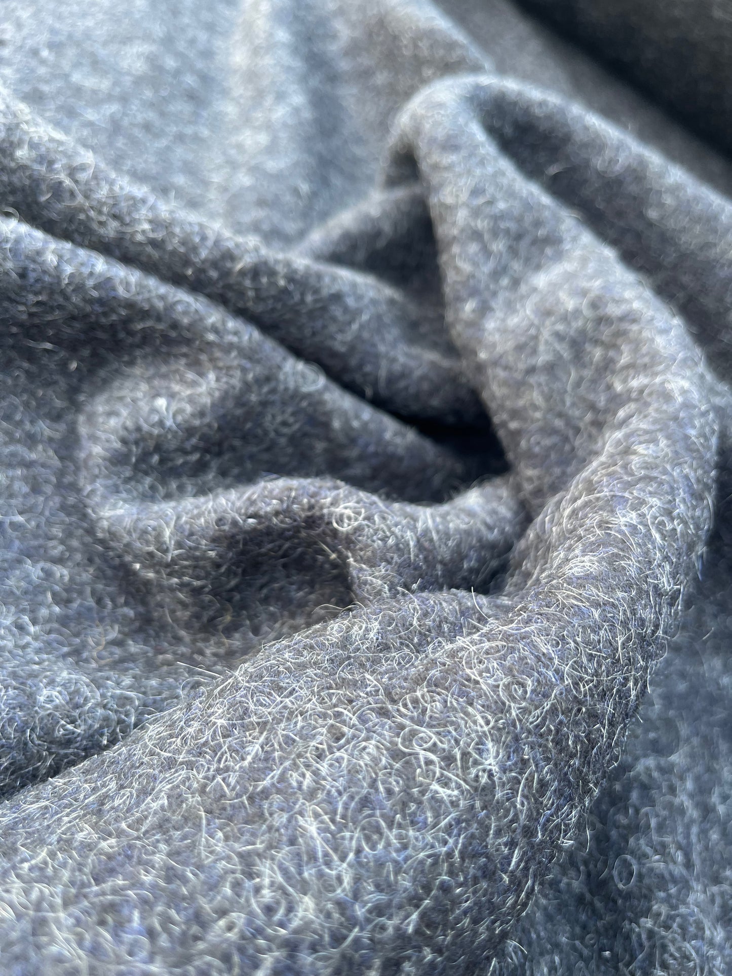 WOOLY 008 wool mohair coat fabric grey anthracite