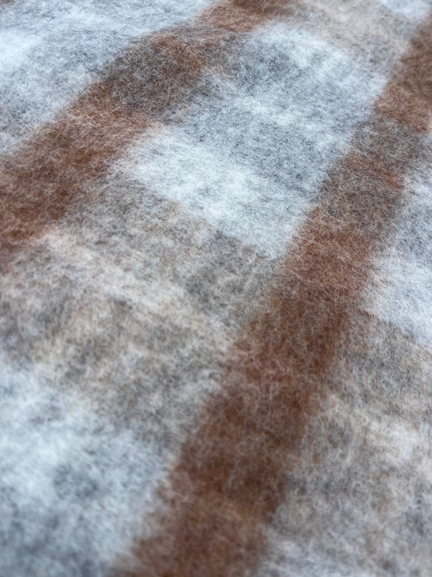 WOOLY 011 heavy boiled wool check greige/pink/brown