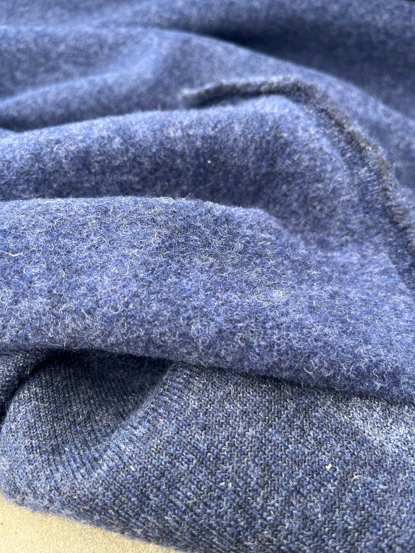 WOOLY 012 heavy boiled wool blue mélange