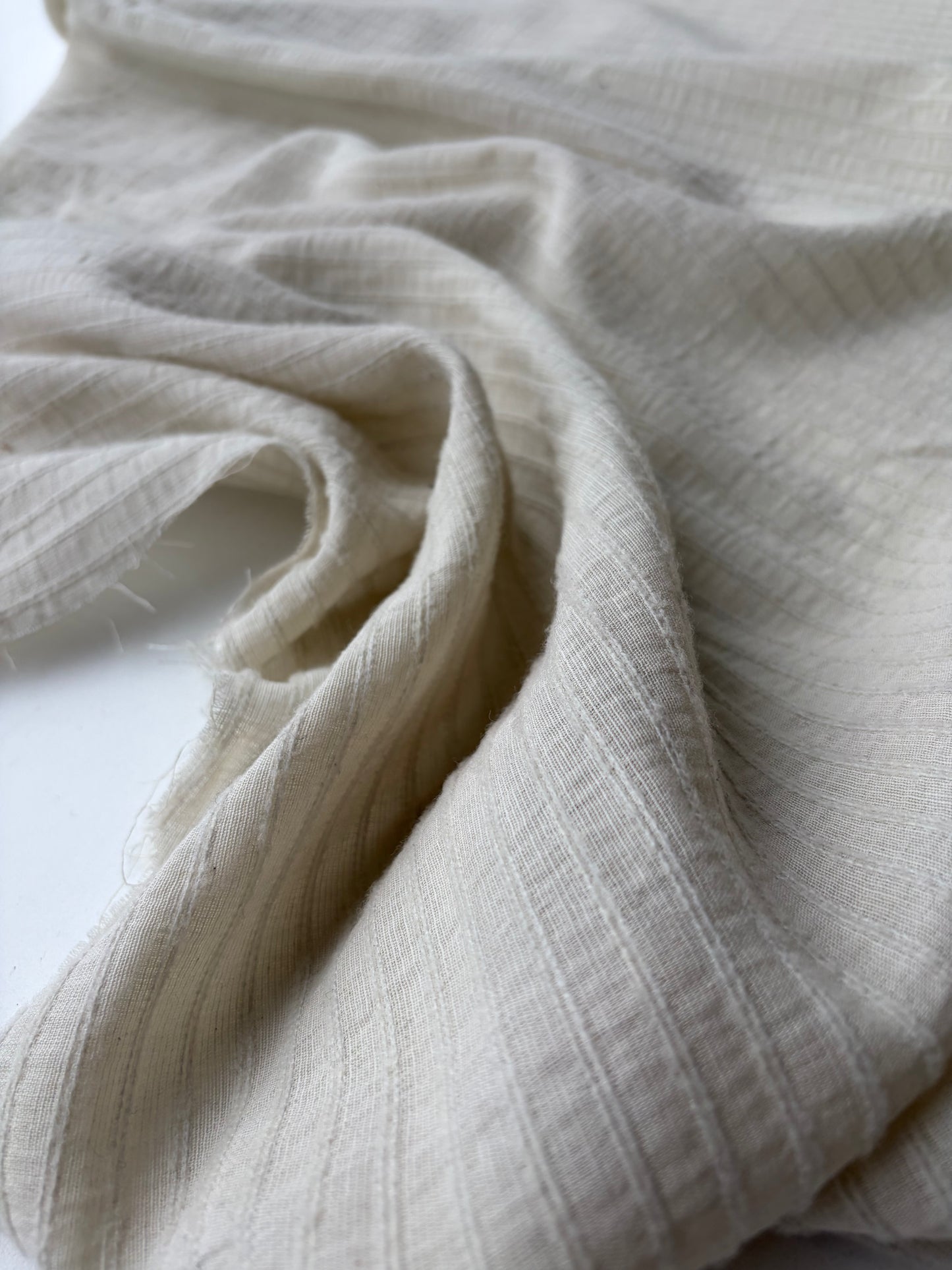 FLORIAN 010 cotton gaze stripes ecru XL