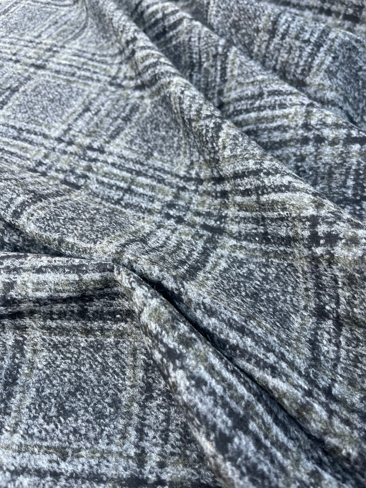 WOOLY 020 Wool jersey grey Prince of Wales