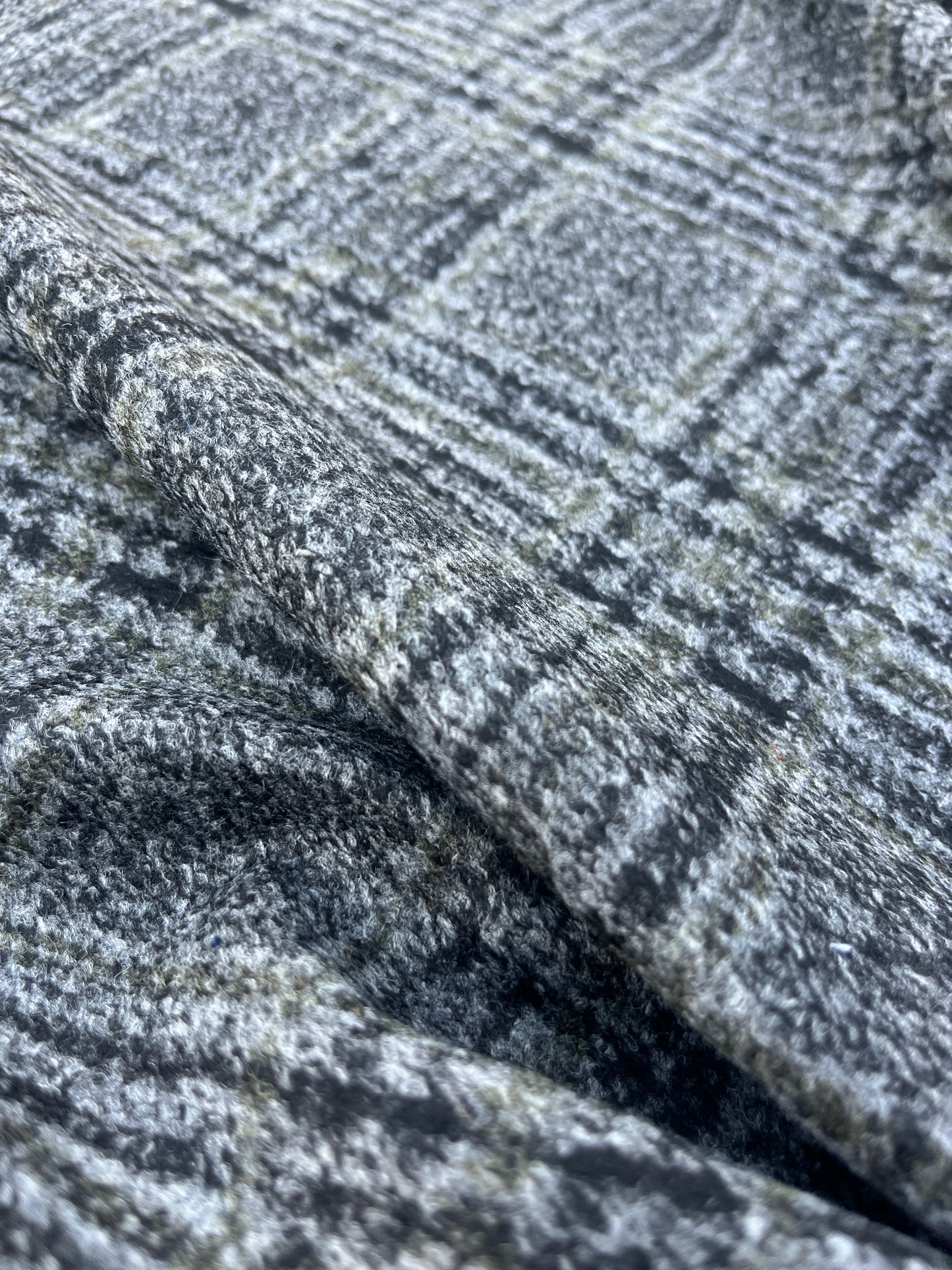 WOOLY 020 Wool jersey grey Prince of Wales